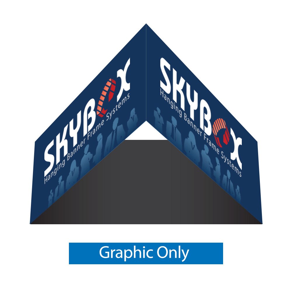 12ft Hanging Banner Triangle — Single Sided Graphic Only with Black Back Fabric